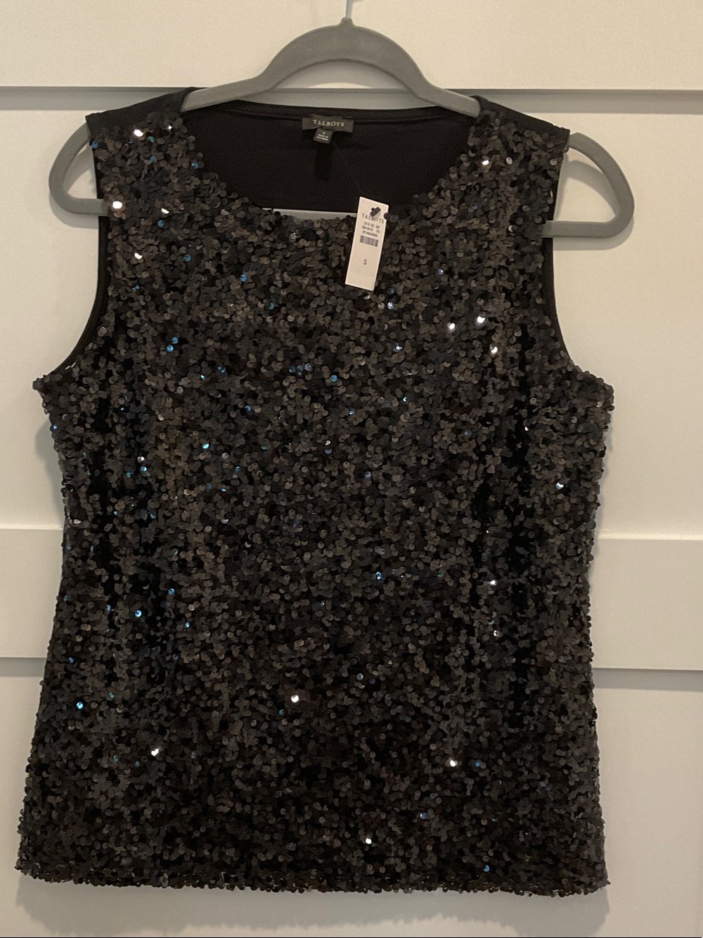 Talbots Black Sequin Sleeveless Top